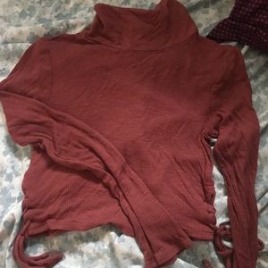 long sleeve high neck crop top